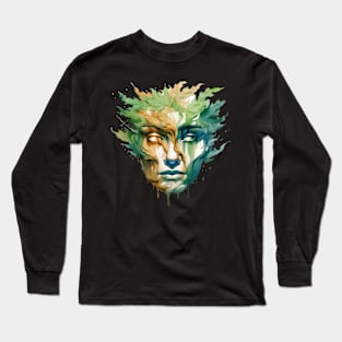 Leaf Face Long Sleeve T-Shirt